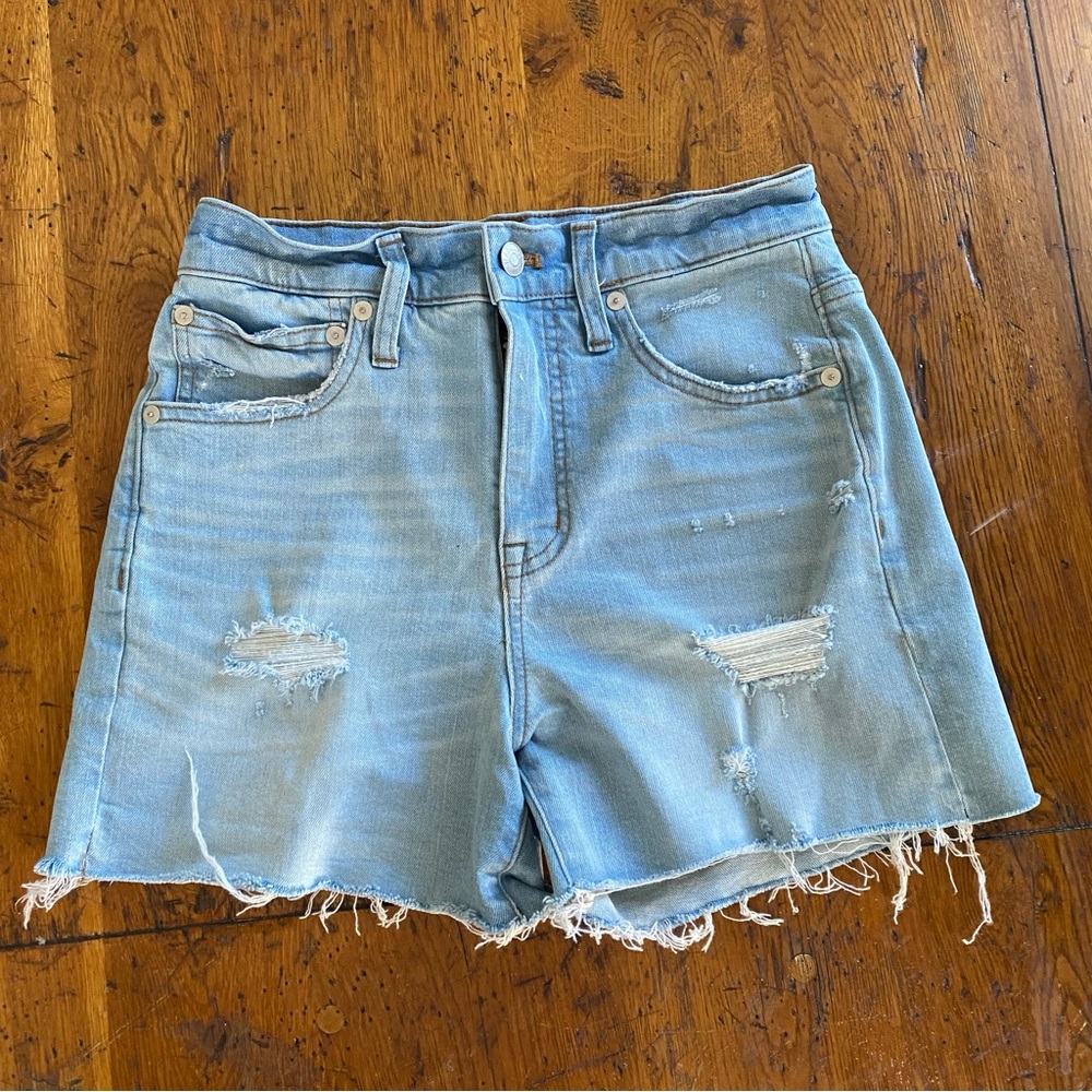 Madewell light wash denim shorts